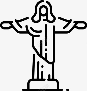耶稣基督巴西地标图标图标