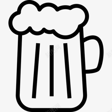 啤酒厨房元素线性图标图标