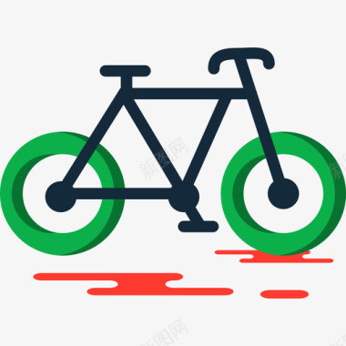 自行车彩色杂项图标平面图标