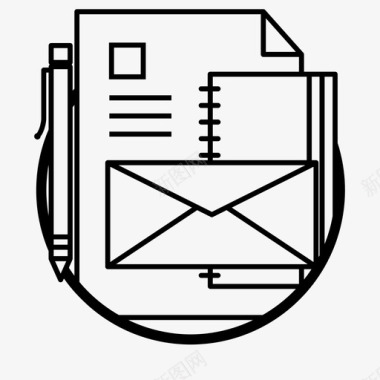 灰色信封办公工具信封文件图标图标