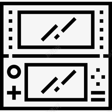 简洁游戏机游戏机技术设备2线性图标图标