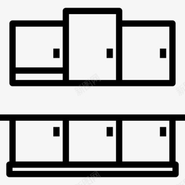 PSD厨房素材厨房家用和家具元件线性图标图标