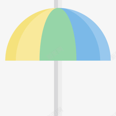 阳伞冒险和旅行色彩扁平图标图标