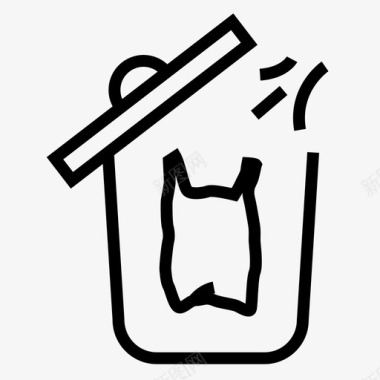 塑料垃圾桶垃圾图标图标