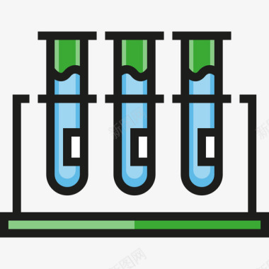 试管药剂试管科学线性颜色图标图标