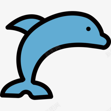 海豚海洋生物线颜色线颜色图标图标