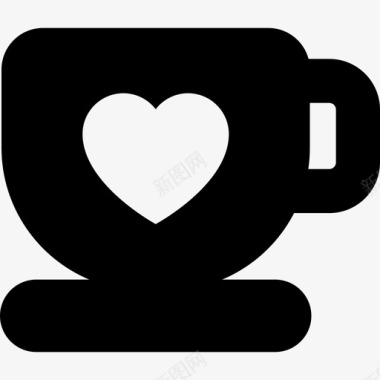 咖啡食物爱情和浪漫图标图标