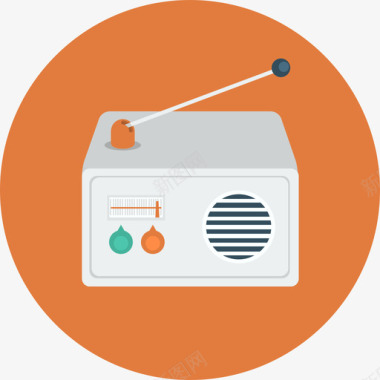 PNG素材收音机音响圆形图标图标