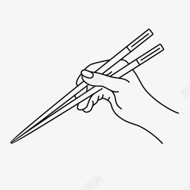 亚洲菜筷子手图标图标