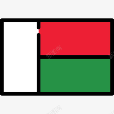 花边矩形马达加斯加旗帜收藏矩形图标图标