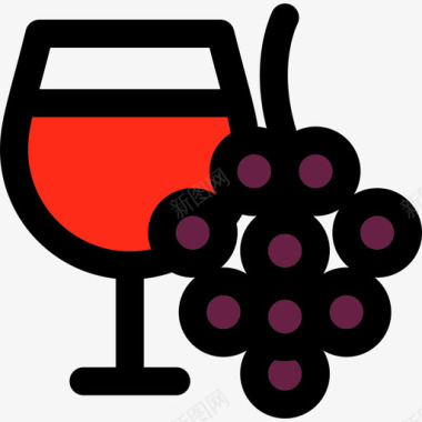 酒杯夏季元素2线性颜色图标图标