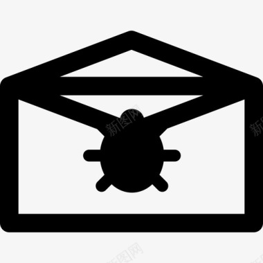 邮件标志垃圾邮件计算机安全5线性图标图标