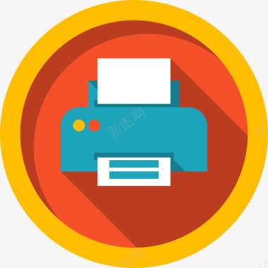 打印机打印机技术多媒体圆形图标图标