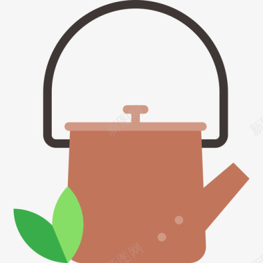 茶日式彩色包装扁平图标图标