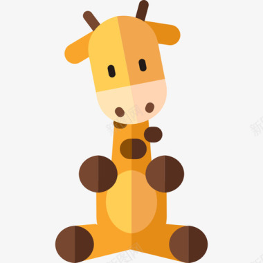 长颈鹿可爱的动物2大胆圆润图标图标