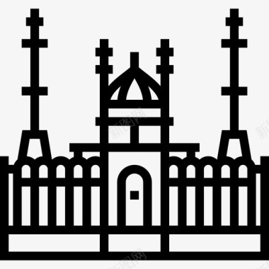 努尔阿斯塔纳清真寺地标3线性图标图标