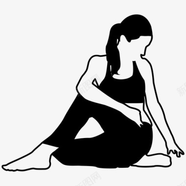 瑜伽锻炼健身图标图标