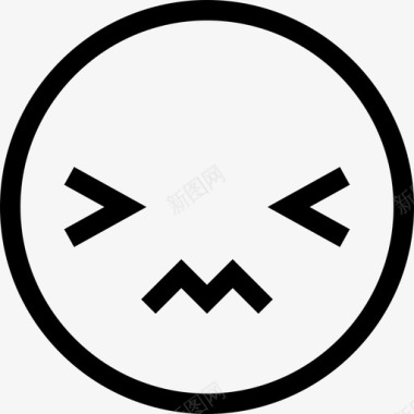 圆形火焰图标疼痛圆形表情集线性图标图标