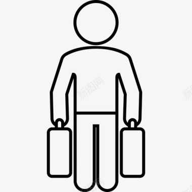 旅行者男人手提箱图标图标