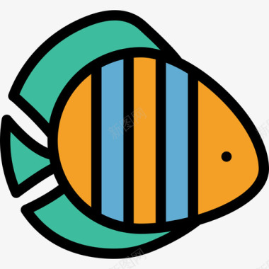 生物鱼海洋生物线颜色线颜色图标图标