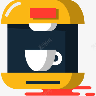 咖啡机杂项套装平板图标图标