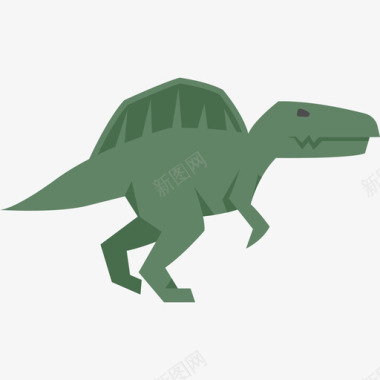 棘龙恐龙扁平图标图标