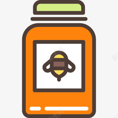 蜂蜜线性颜色农业元素线性颜色图标图标