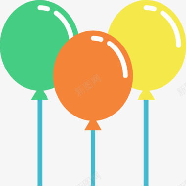 小气球气球彩色巴西元素扁平图标图标