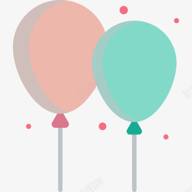 小气球气球可爱的婴儿玩具扁平的图标图标