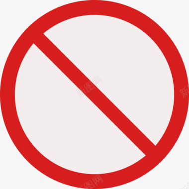 禁止警告标志圆形平面图标图标