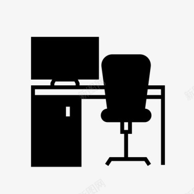 办公椅电脑办公桌图标图标