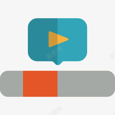 视频通话视频编辑工具彩色平面图标图标