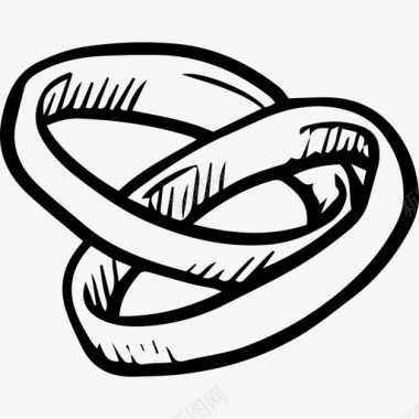 结婚戒指食物手绘的爱情元素图标图标