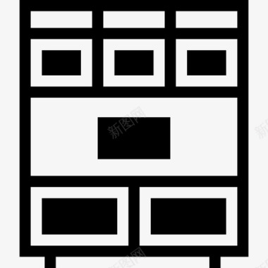 家用小轿车抽屉橱柜家具图标图标