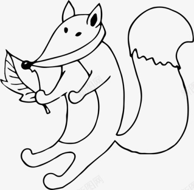 狐狸动物秋天图标图标