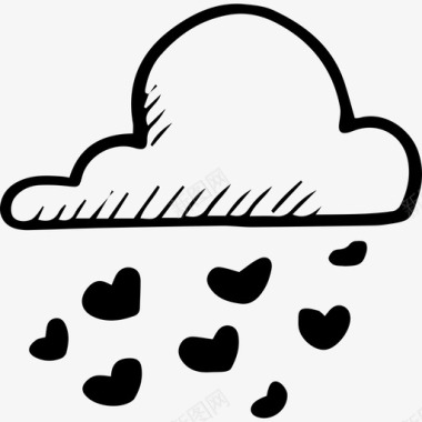 云天气手绘的爱情元素图标图标