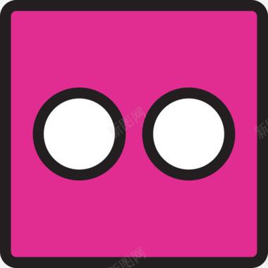 社交图标Flickr社交媒体图标徽标线性颜色图标