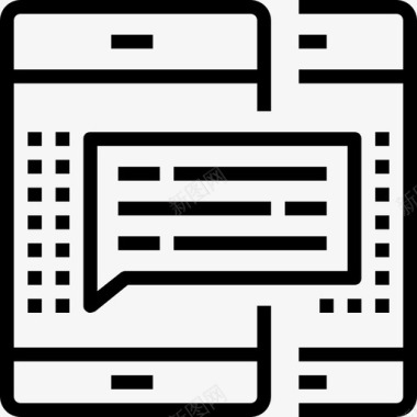 安卓手机集合智能手机商务和技术集合线性图标图标