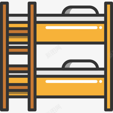 家具品牌标志双层床家具线性颜色图标图标