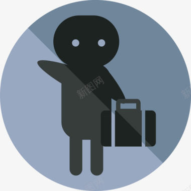 圆形火焰图标行李机场图标圆形平面图标