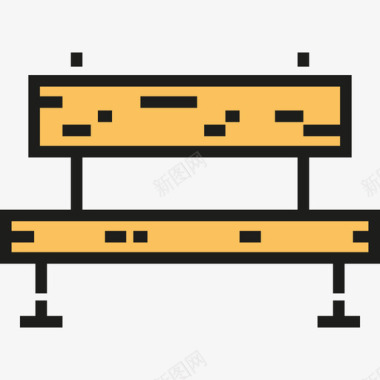 城市设计PS长凳城市2线性颜色图标图标