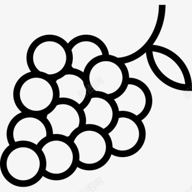 葡萄美食收藏2线性图标图标