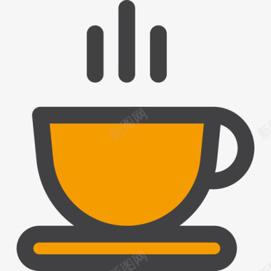 茶茶野餐和烧烤图标线性颜色图标