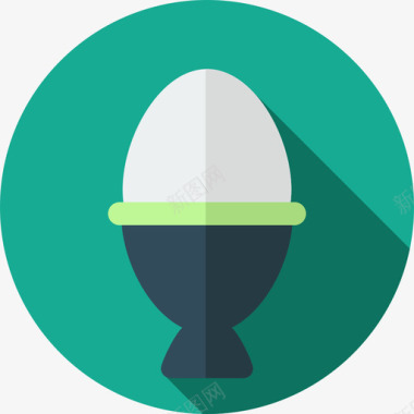 绿皮鸡蛋鸡蛋圆形食物扁平图标图标