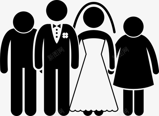 与父母结婚夫妻家庭图标图标