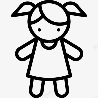 娃娃儿童元素3线性图标图标