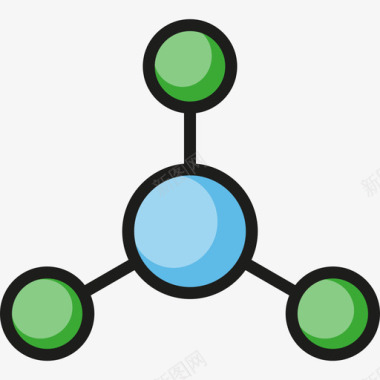 科学分子科学线性颜色图标图标