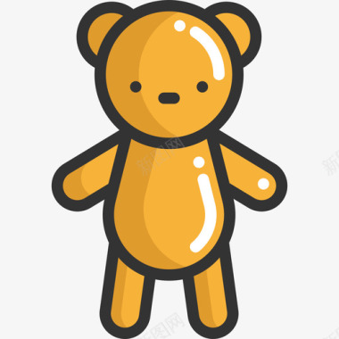 泰迪熊儿童元素线性颜色图标图标