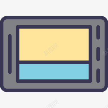 科技风元素平板电脑科技元素套装浅平边框图标图标