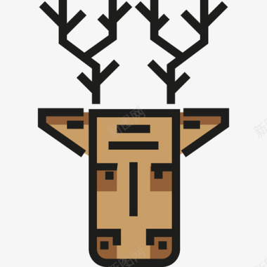 鹿鹿动物2线性颜色图标图标